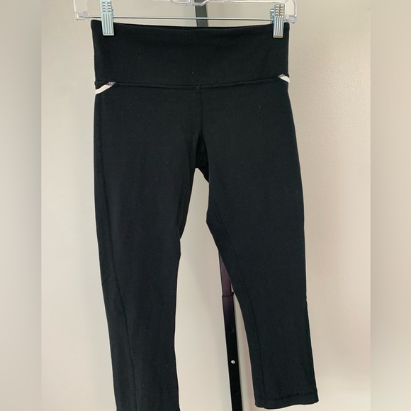 lululemon Black Leggings with White Trim - Picture 2 of 16